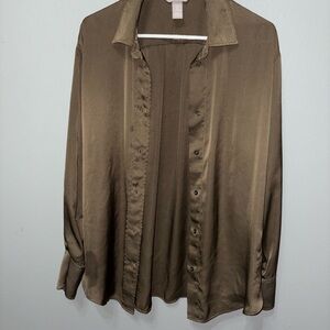 H&M Brown Button Down Shirt